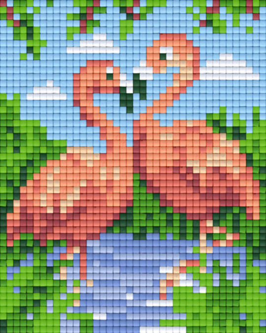 Flamingoes One [1] Baseplate PixelHobby Mini-mosaic Art Kits